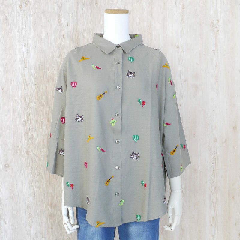 メヒコ刺繍チュニック　Ｆ　サンド　 わちふぃーど ダヤン メヒコ刺繍チュニック F サンド – わちふぃーるど新作News