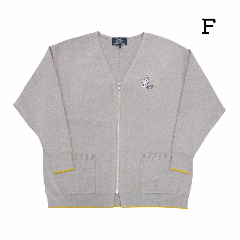 Ｖネックジップカーデ　Ｆ　足跡　Ｂｅ