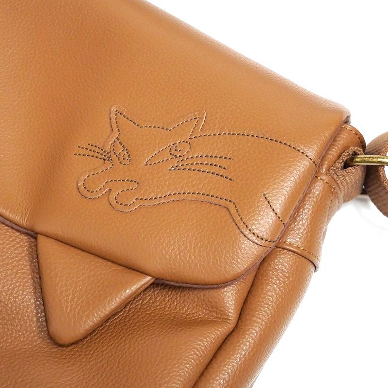 猫耳レザーミニショルダー 茶 | わちふぃーるどオンラインショップ