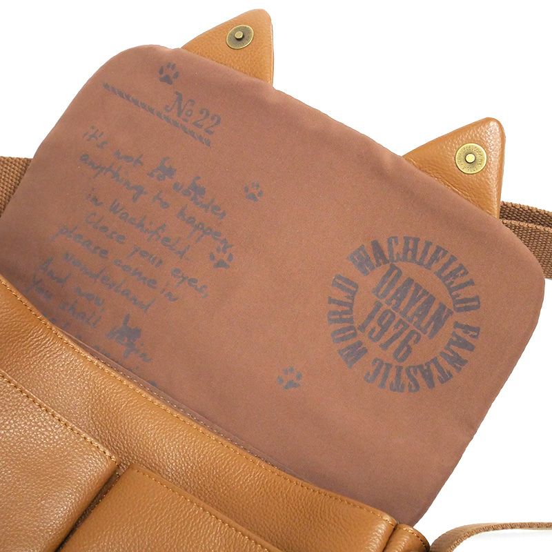 【未使用品】☆希少☆わちふぃーるど ダヤン　DCレザーショルダーバッグ 猫耳レザーミニショルダー 茶 | わちふぃーるどオンラインショップ