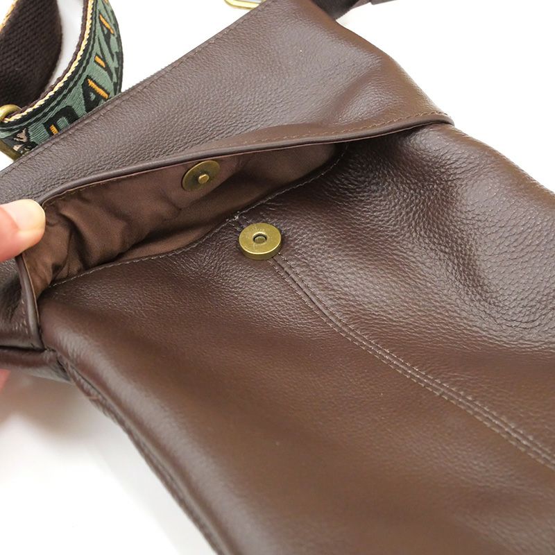 マルチレザーサコッシュ チョコ | わちふぃーるどオンラインショップ