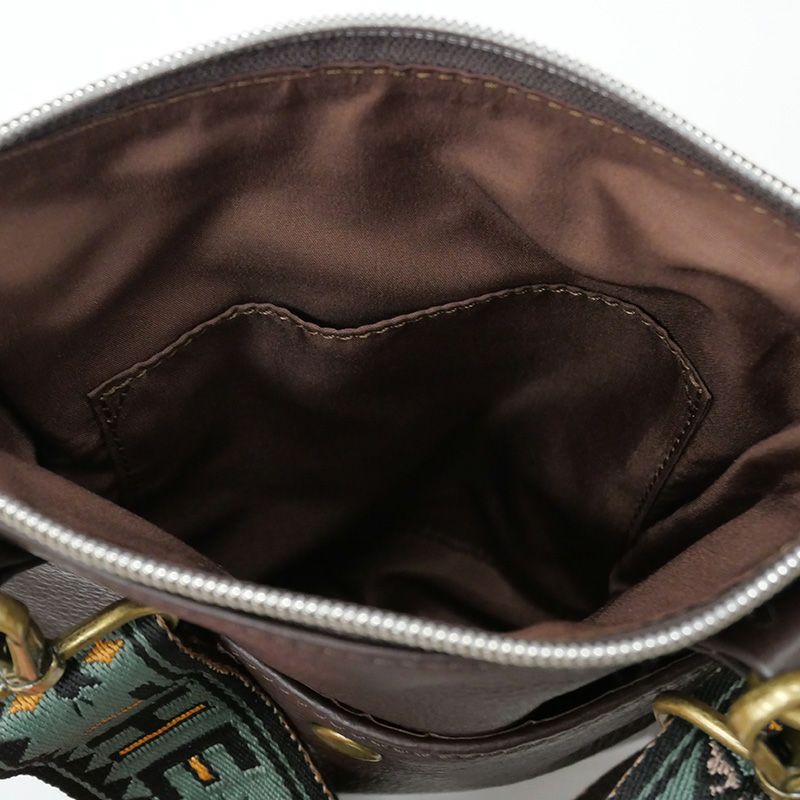 マルチレザーサコッシュ チョコ | わちふぃーるどオンラインショップ