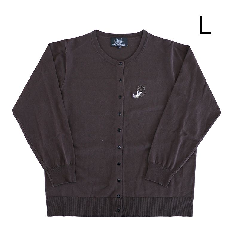薄手綿ニットカーデ　Ｌ　ＷＦ　珈琲