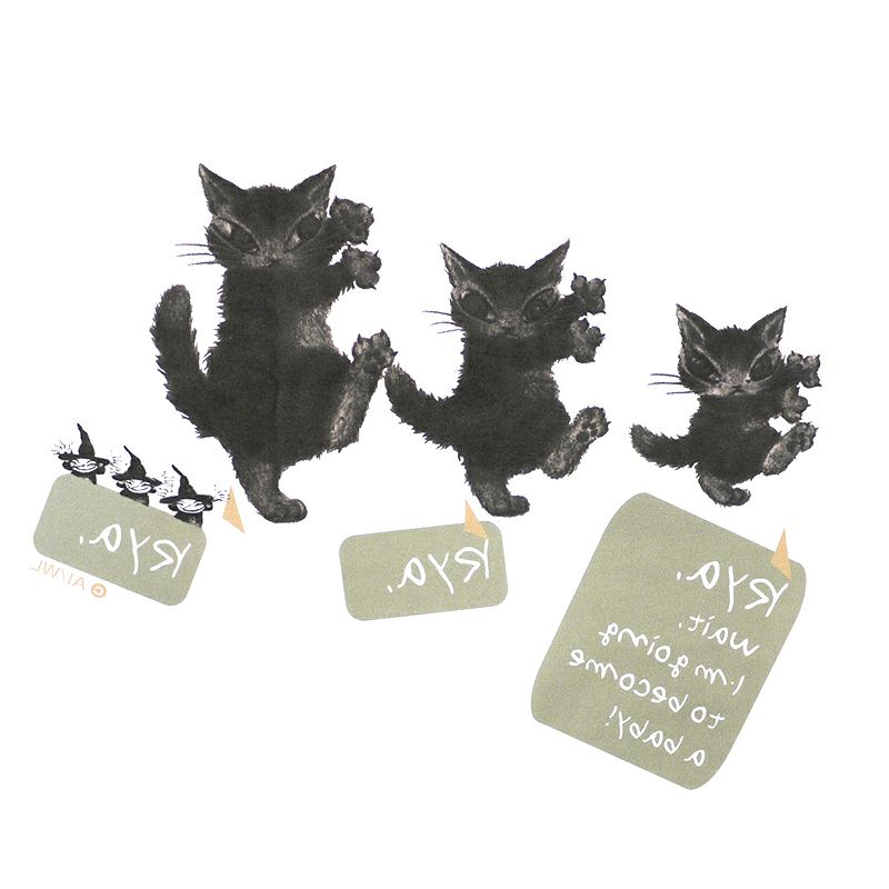 猫のダヤン りゃりゃりゃアートＴシャツ  Ｌサイズ~白~ ダヤンのTシャツ 【りゃりゃりゃアートT/白】 - 猫雑貨・猫