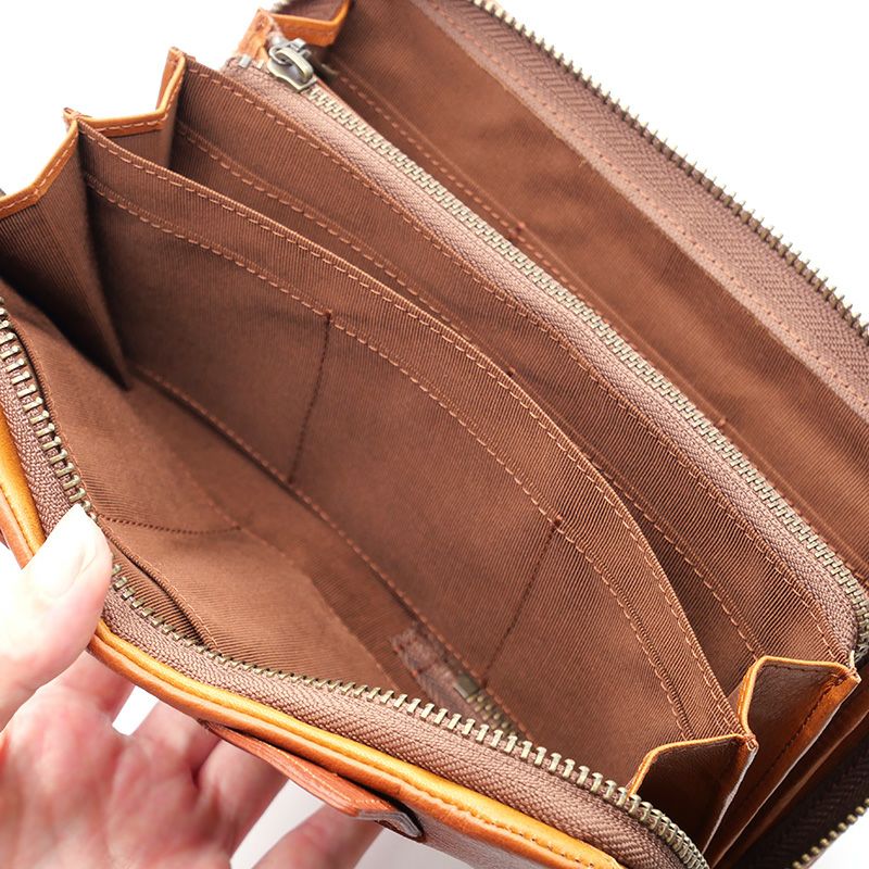 WARP＆WOOF ウォレット 茶 ハーフウォレット。 | wasabi CRAFT | leather & craft in BASE