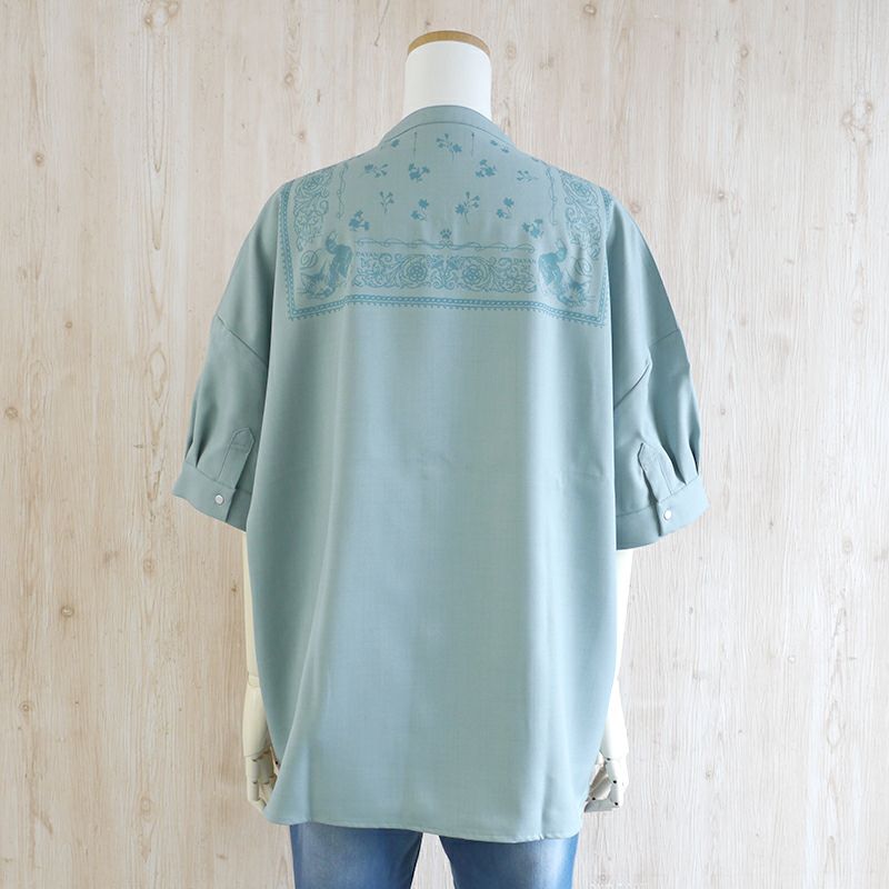 ダヤン  服  わちふぃーるど  バンダナ柄ＢＯＸシャツ  水浅葱  フリーサイズ シャツ バンダナ柄BOXシャツ F 水浅葱 | わちふぃーるどオンライン