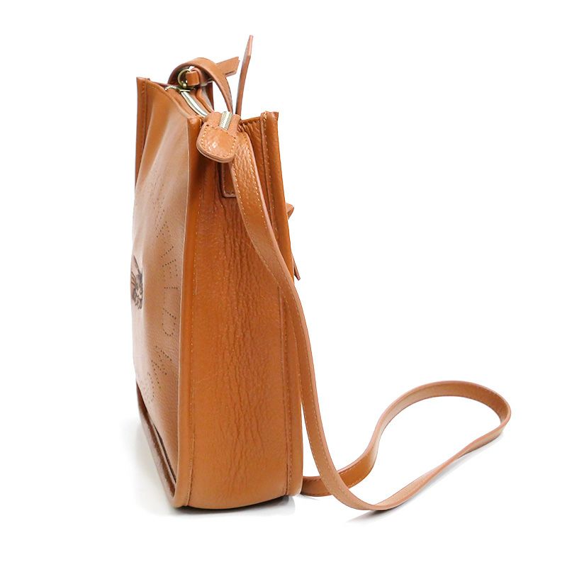 レザーDパンチショルダー 茶 | わちふぃーるどオンラインショップ