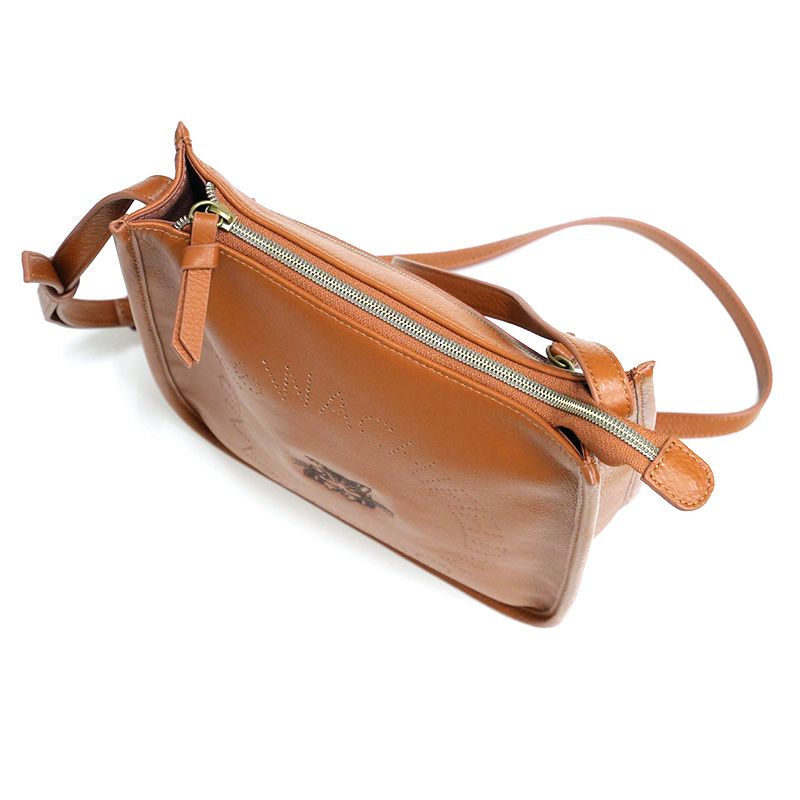 レザーDパンチショルダー 茶 | わちふぃーるどオンラインショップ